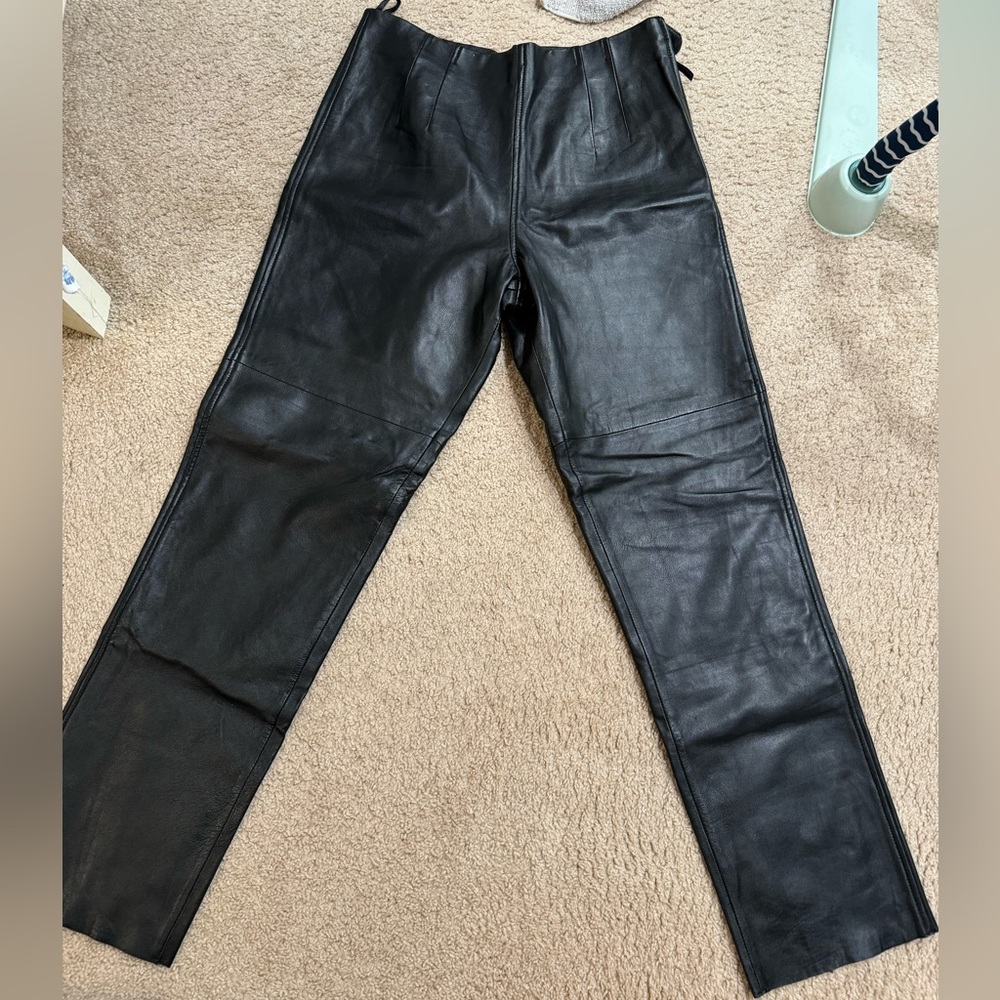 Central Falls vintage Black Leather Pants 10
